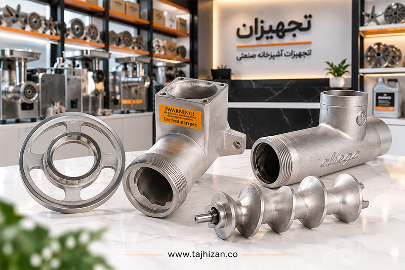 خرید قطعات چرخ گوشت صنعتی چگا از تجهیزان